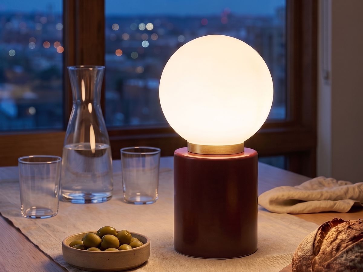 Halune Orb Cordless Lamp, in a test scene